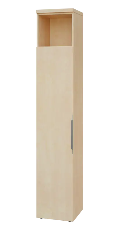 SIN 6 - 4DN kancelářská skříň, 1-dveřová/nika, levá, 2170x400x400, bříza světlá